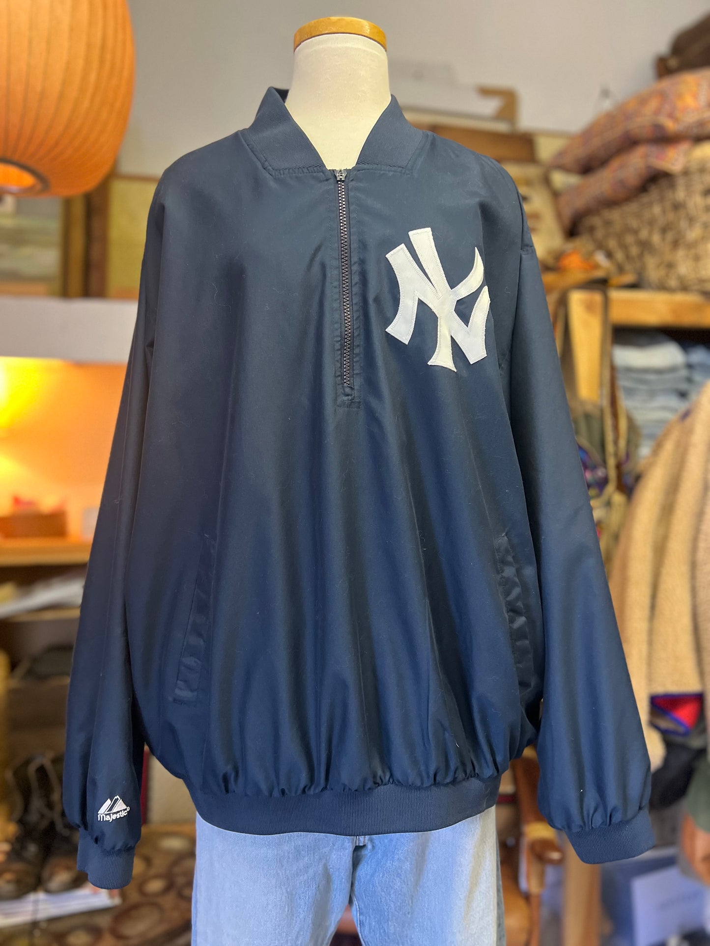Vintage 90’s Majestic New York Yankees Pullover Windbreaker XXL