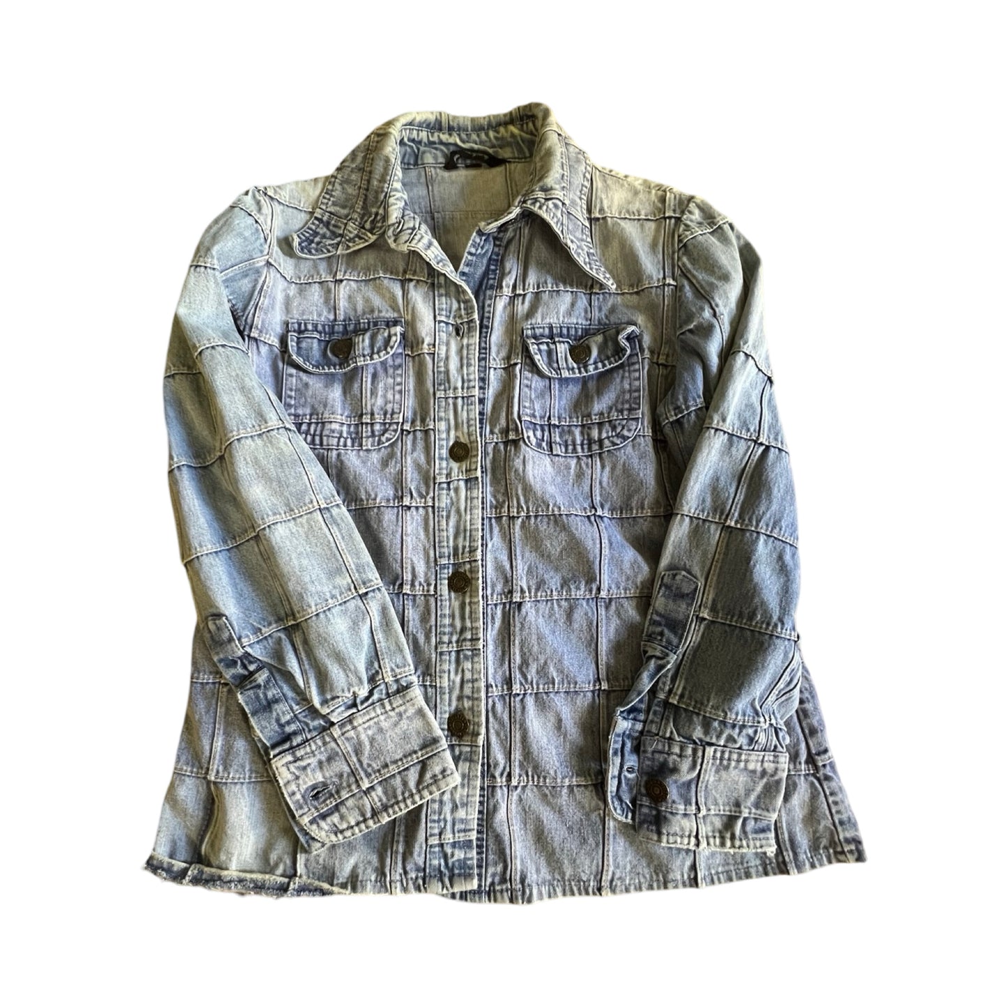 Vintage Rare 70’s Patchwork Denim Button Down Shirt Virginian Special