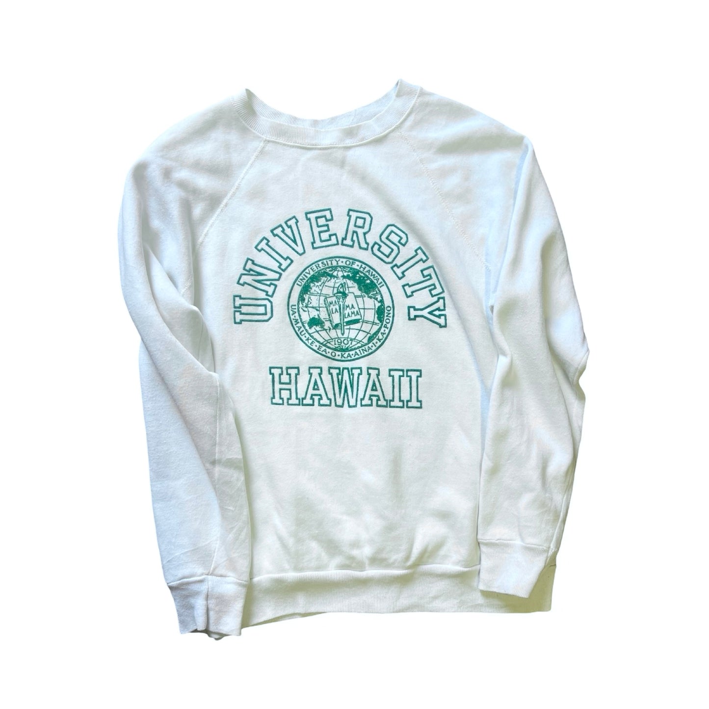 Vintage 80’s University Of Hawaii Raglan Sweatshirt Soft Thin Worn To Perfection L