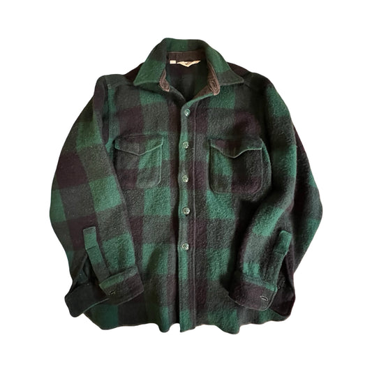 Vintage 60’s/70’s Woolrich Buffalo Plaid Men’s Wool Flannel Shirt Jacket Size 17