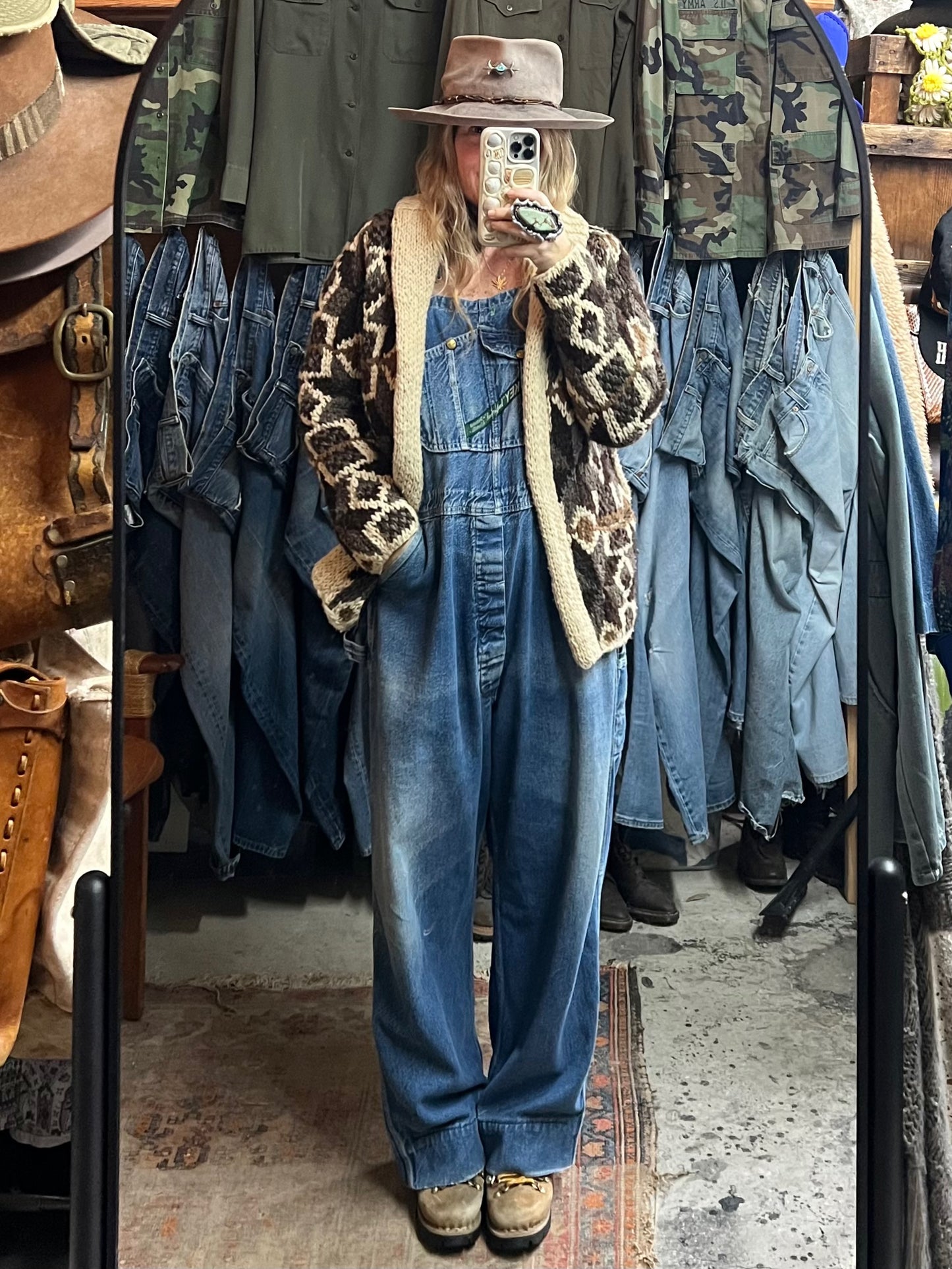 Vintage 1950’s Oversized Key Denim Overalls XXL