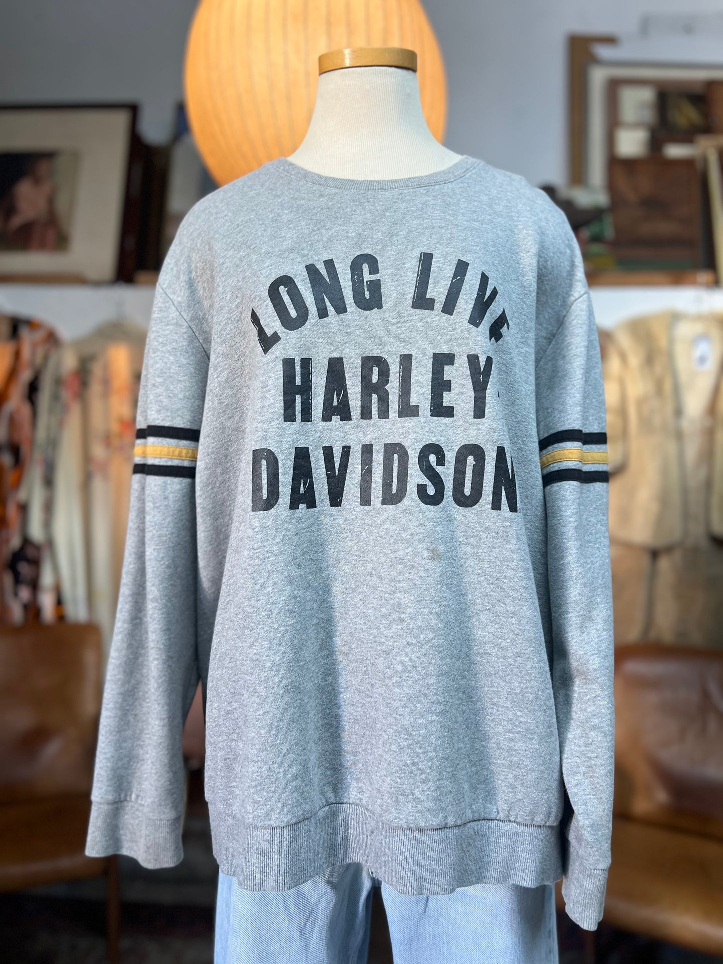 Vintage 90’s Distressed Oversized Harley Davidson Sweatshirt 3XL