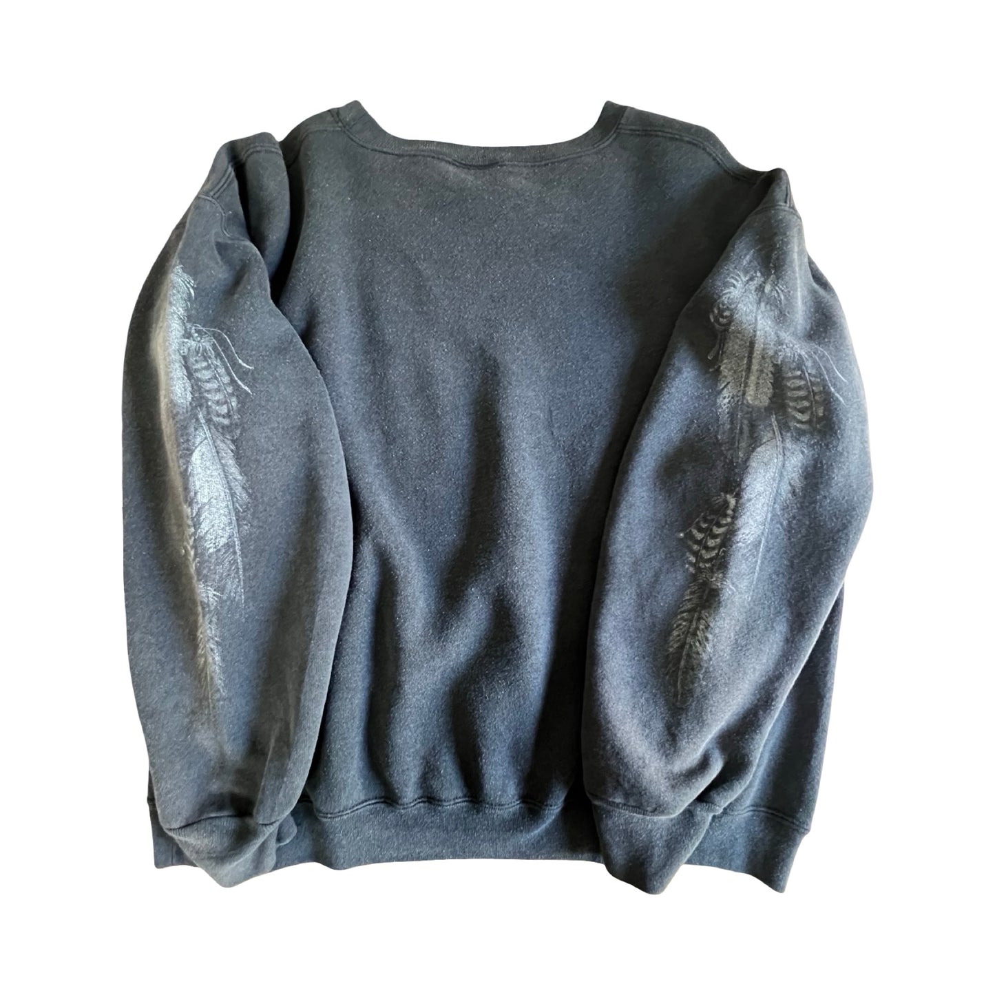 Vintage Native American Oversized Sweatshirt Feather Sleeves XL