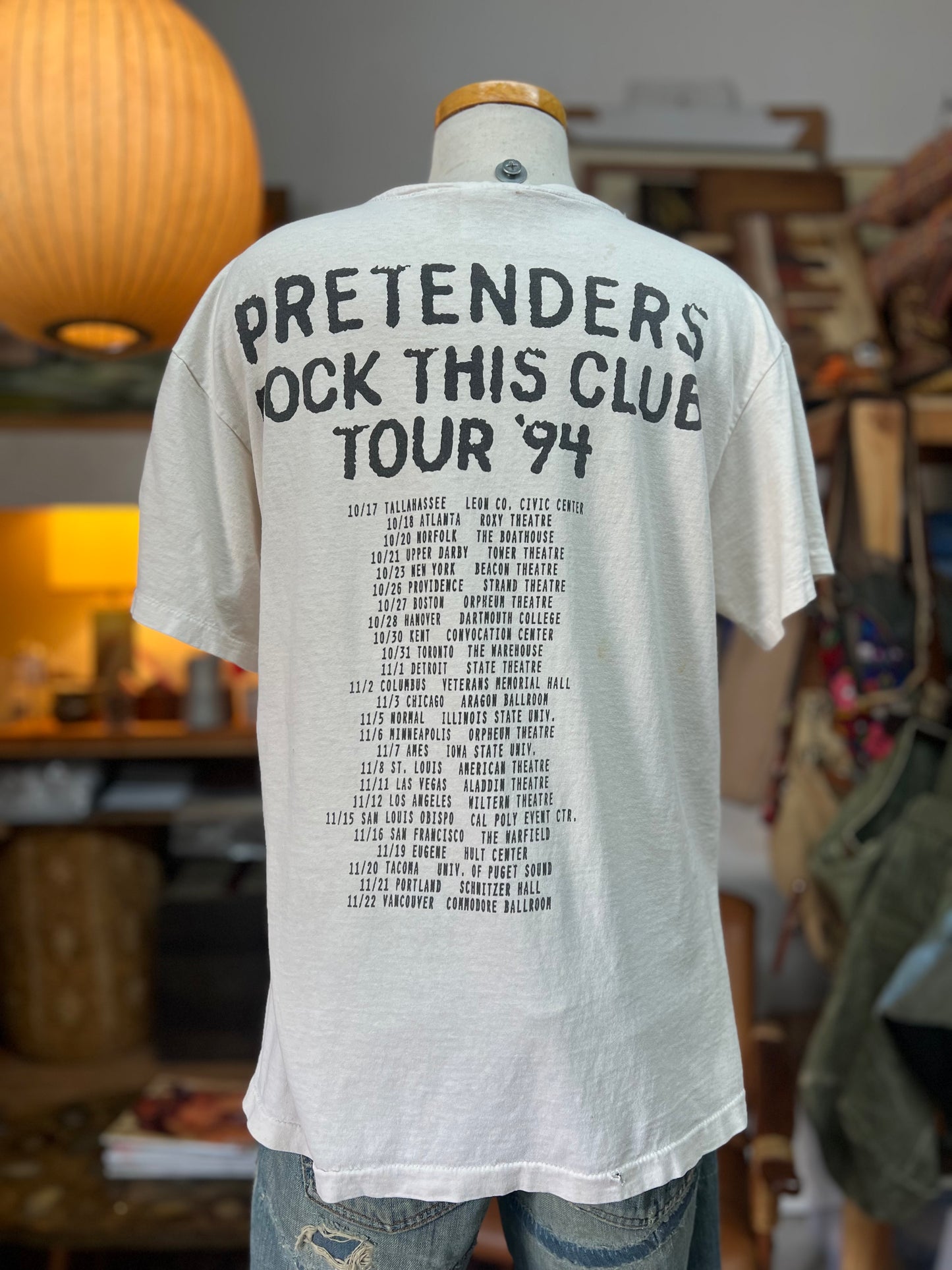 Vintage The Pretenders Rock This Club Tour ‘94 Distressed Single Stitch Tee L