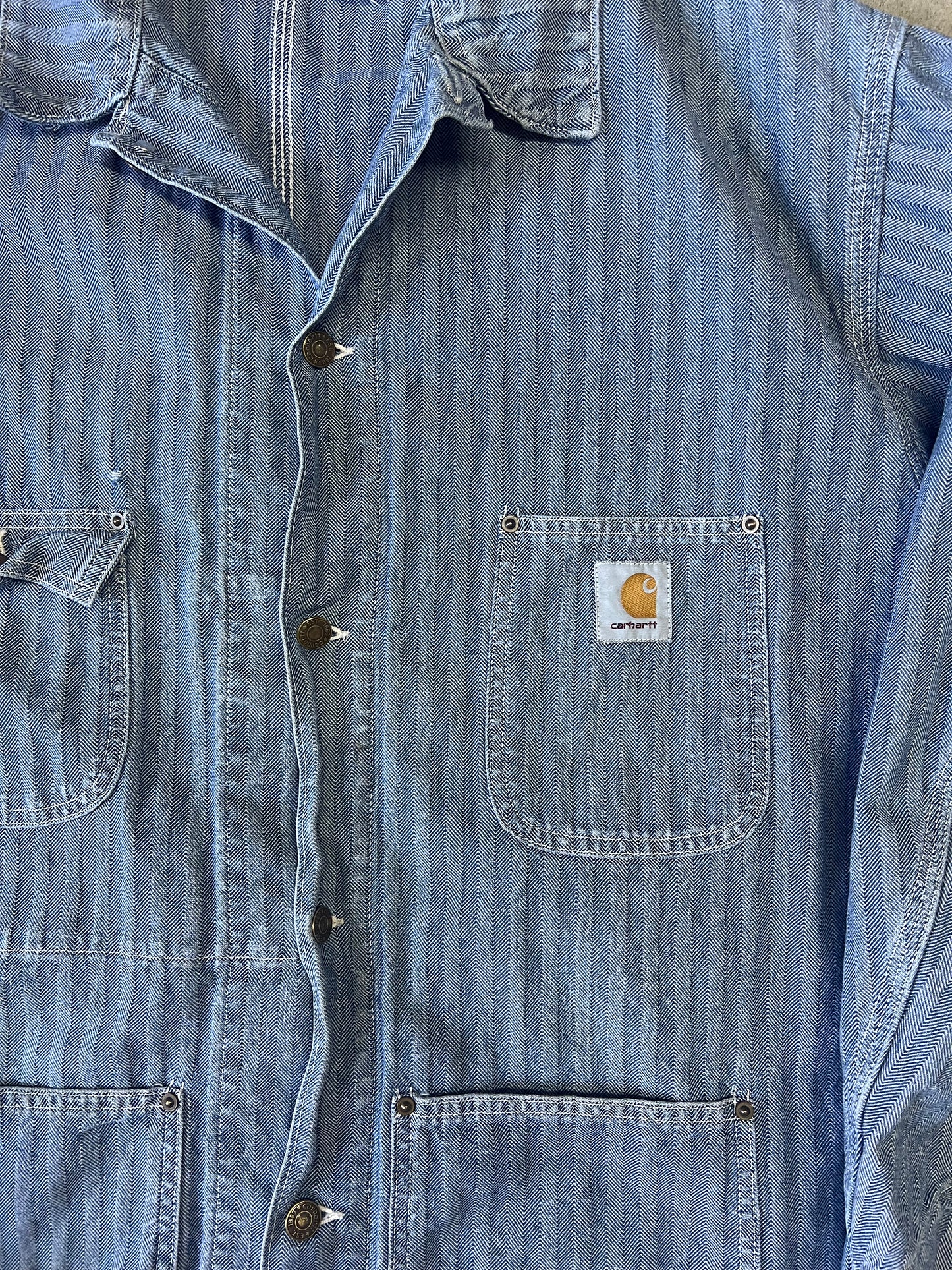 Rare 1994 Carhartt Herringbone Denim Chore Coat XL/XXL