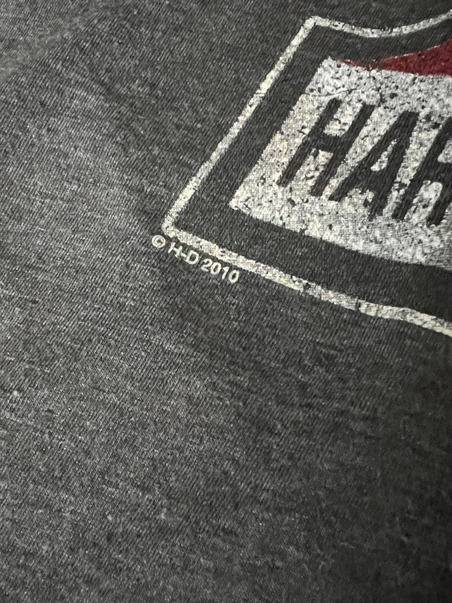 Vintage Harley Davidson Muscle Tee USA Number One Chicago 2010 Cut Off T-Shirt L/XL