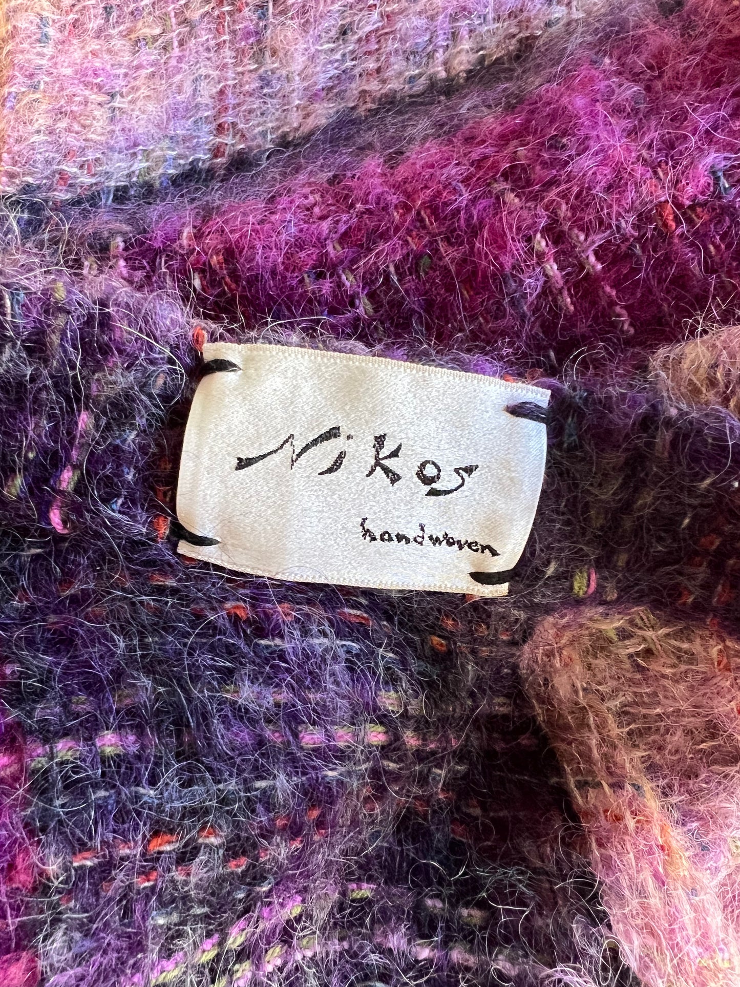 Vintage 70’s Bohemian Textile Knit Kimono Sweater Jacket O/S