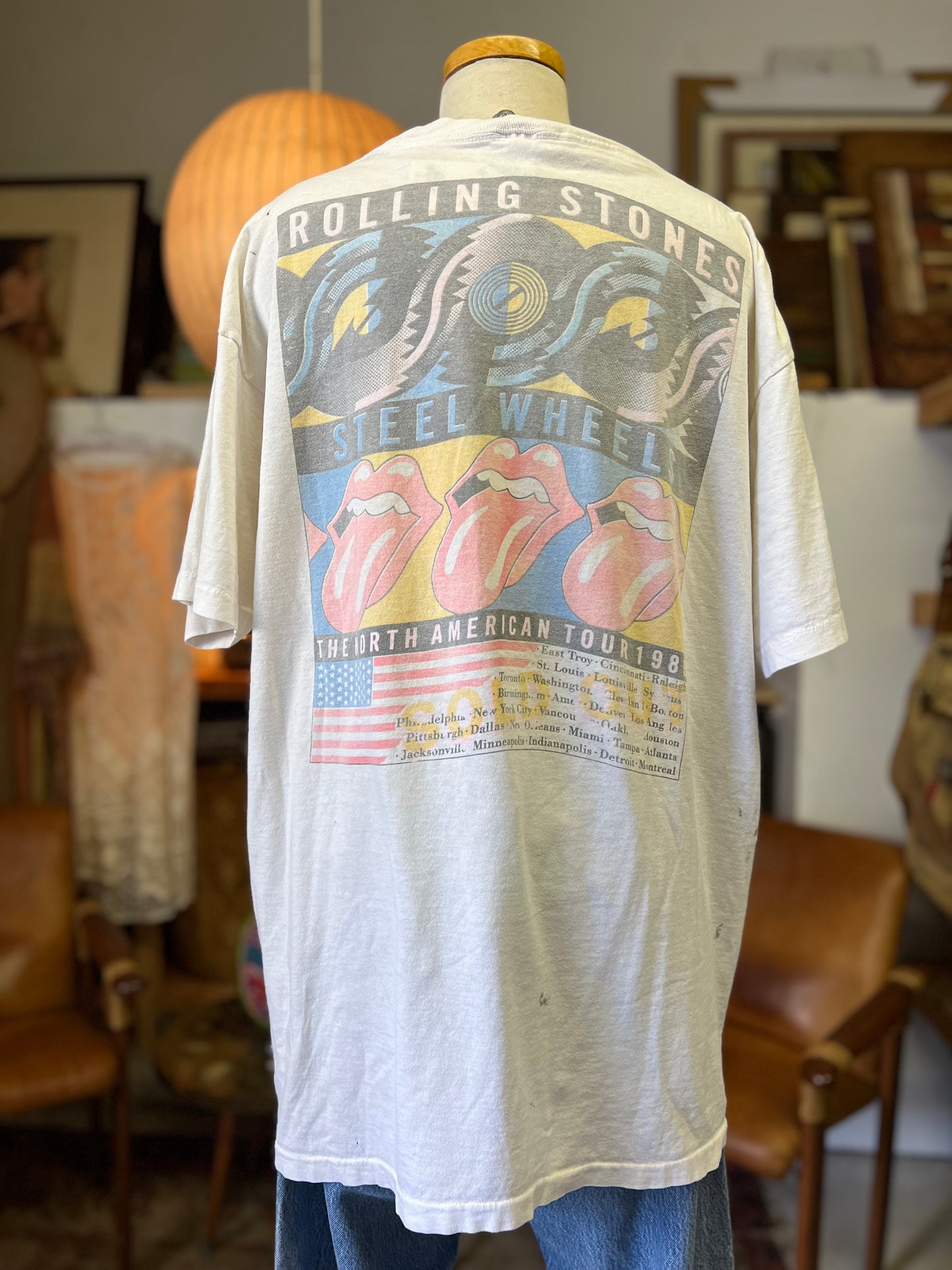 Vintage Rolling Stones 1989 Steel Wheels North American Tour Single Stitch T-Shirt XL/XXL