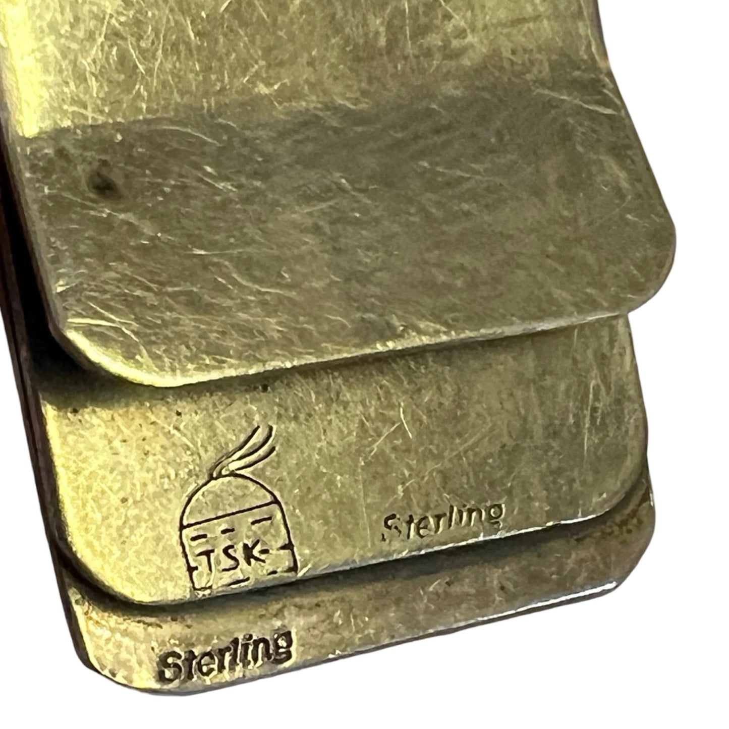 Vintage Navajo Story Teller Sterling Silver Money Clip Tom & Sylvia Kee Signed