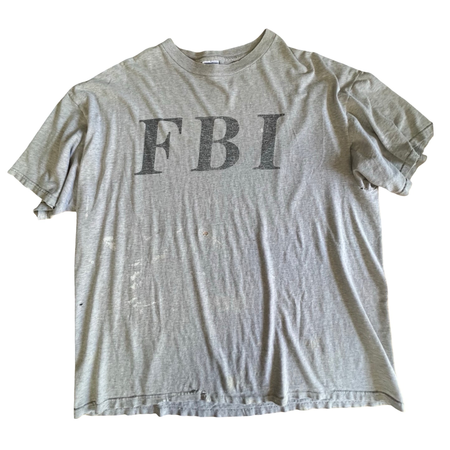 Vintage Distressed FBI Oversized Tee XXL