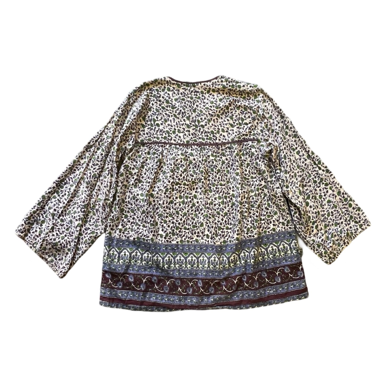 Vintage 70’s India Block Print Cotton Bohemian Blouse S/M