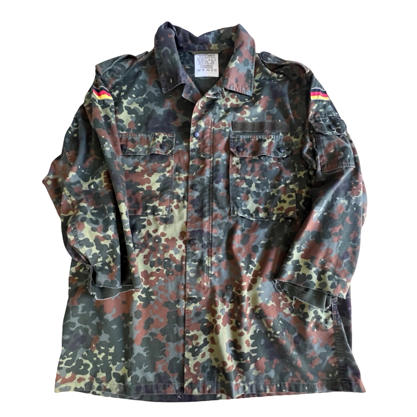 Vintage 90’s Distressed Camo Field Shirt Jacket XL