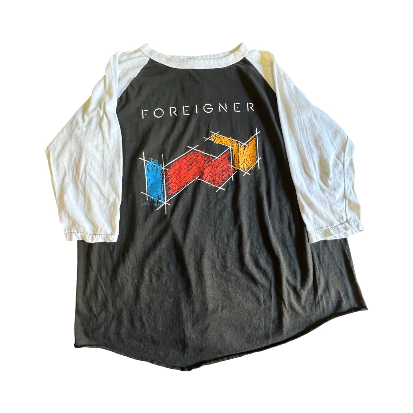 Vintage Foreigner Agent Provocateur Tour 1985 Single Stitch Raglan Sleeve Baseball T-Shirt