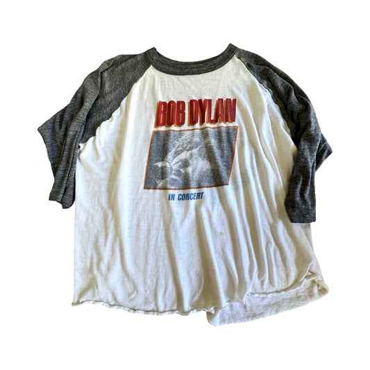 Rare Vintage Bob Dylan North American Tour 1981 Single Stitch Double Sided Raglan Rock Tee L