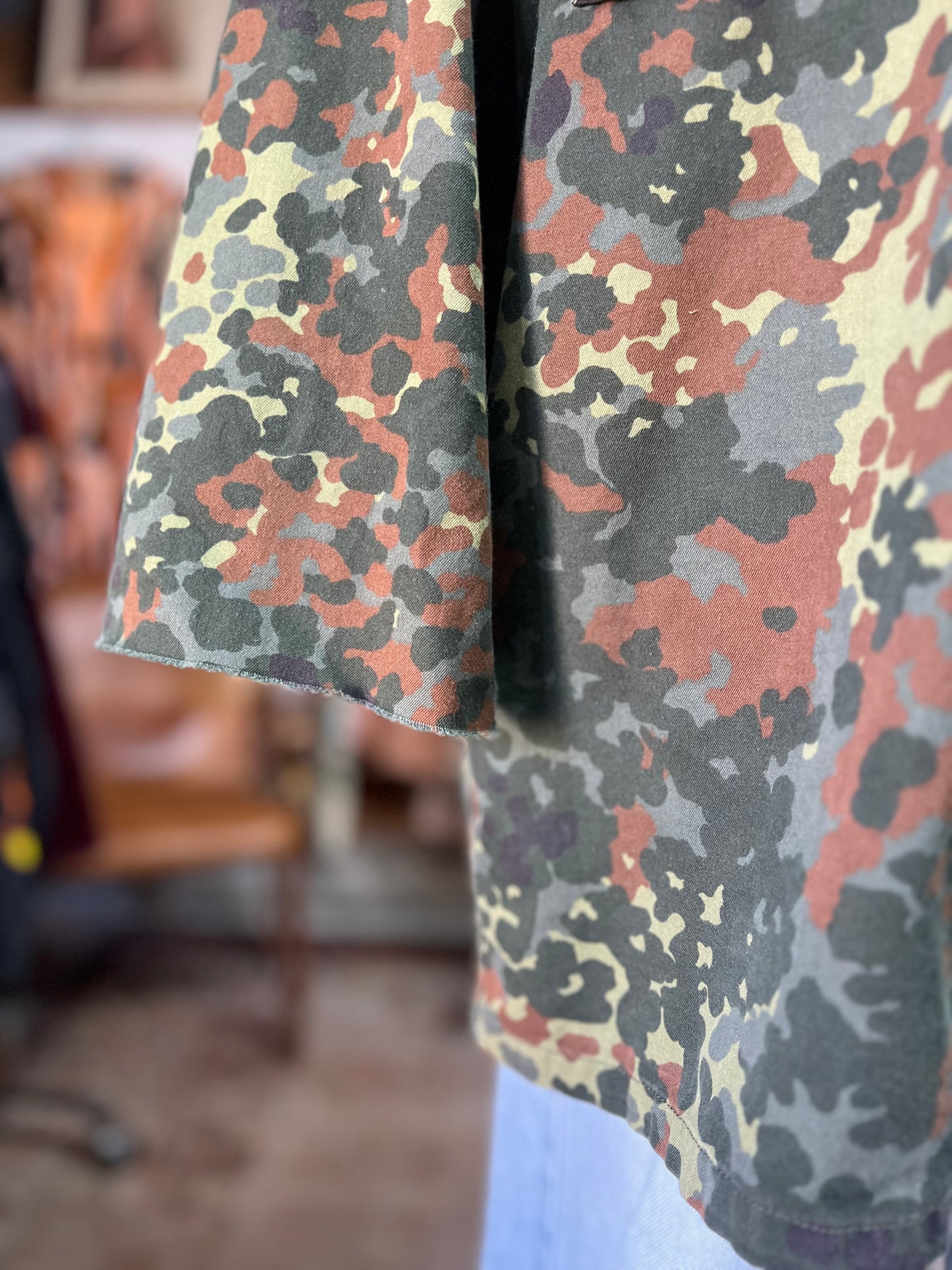 Vintage 90’s Distressed Camo Field Shirt Jacket XL