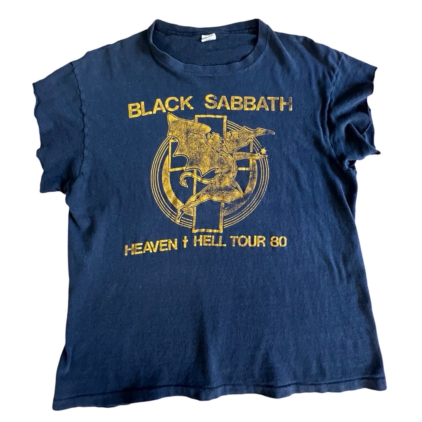 Vintage Black Sabbath 1980 Heaven & Hell Tour Single Stitch Double Sided Band Rock Metal Tee