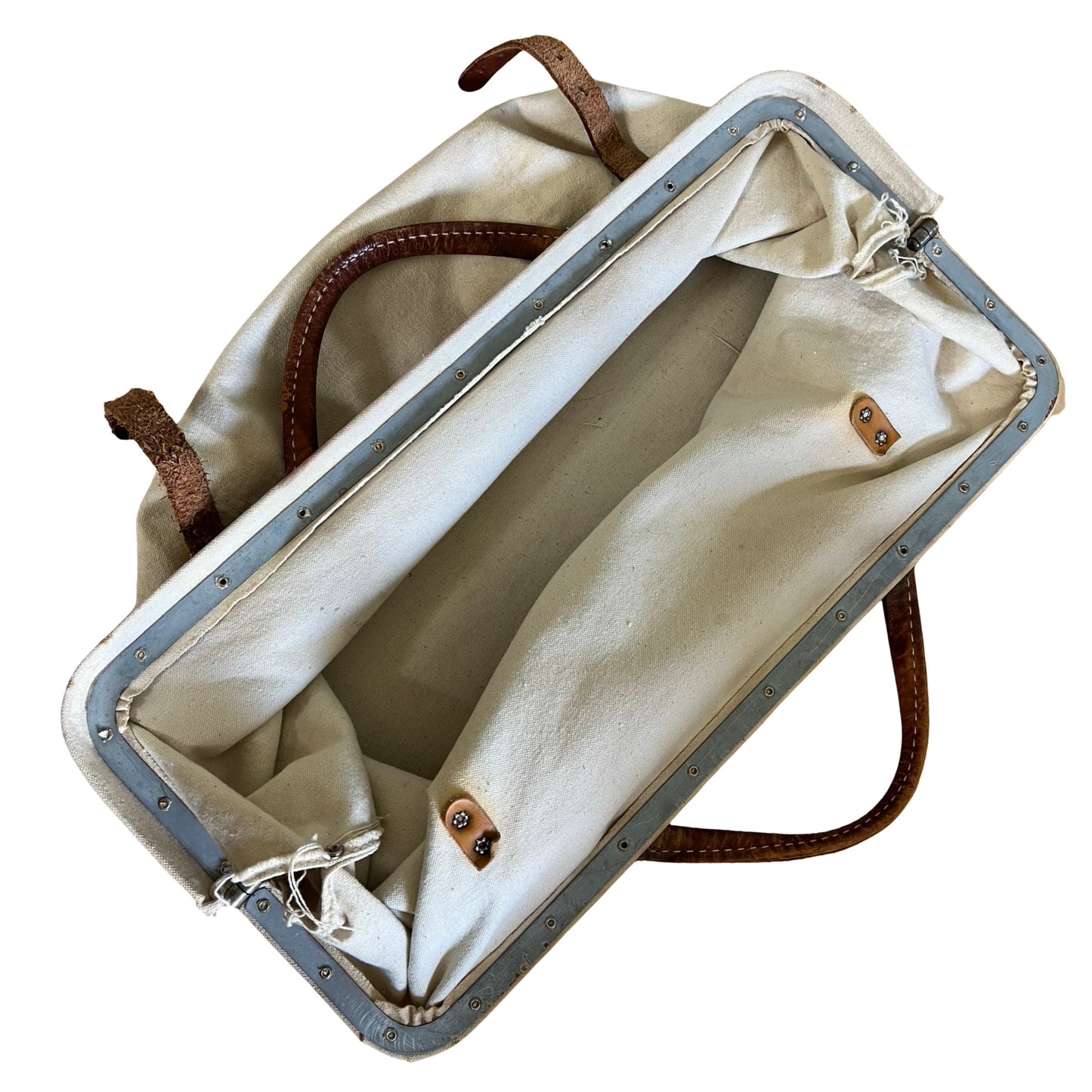 Vintage 1980’s Distressed Nicholas Canvas & Leather Tool Tote