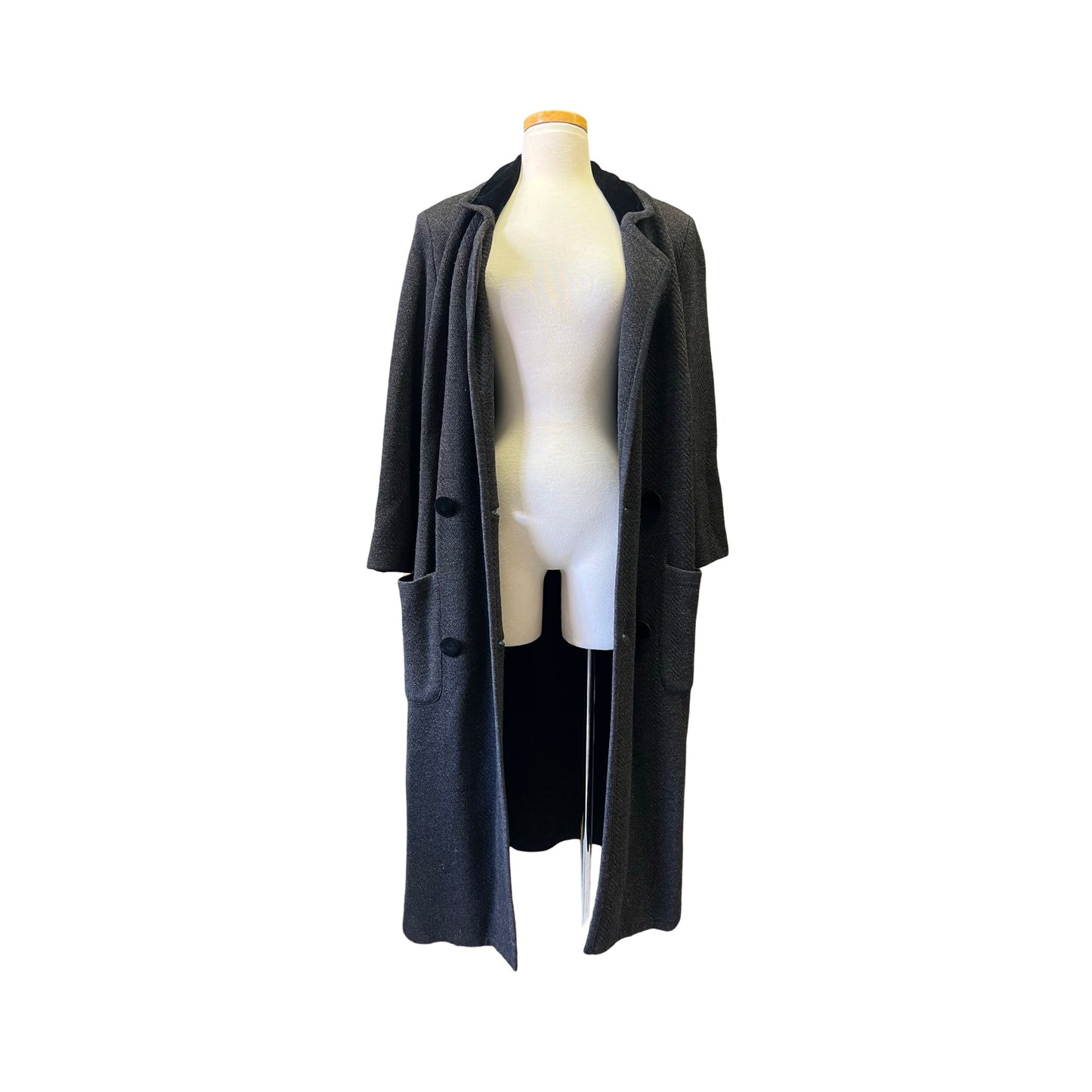 Rare Vintage Valentino Studio 100% Lana Merino Italian Wool Double Breasted Coat 42/8 Made In Italy