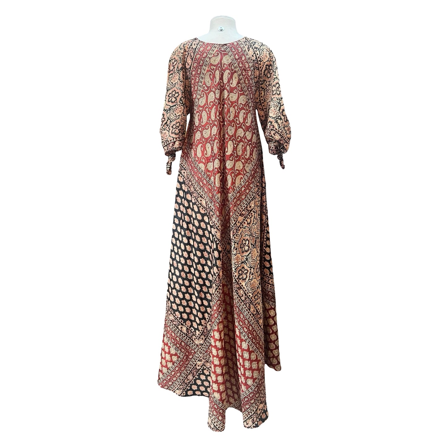 Very Rare Collectible India Imports of Rhode Island 70’s Silk Block Print Dress