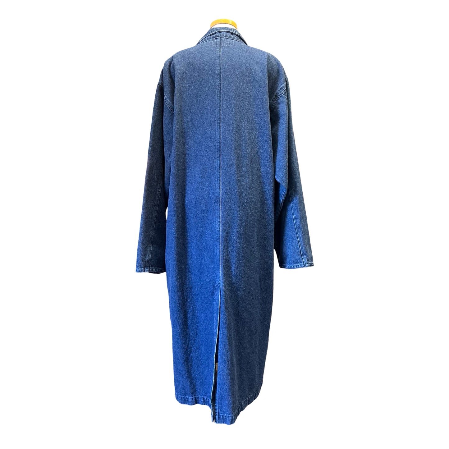Vintage 80’s Denim Duster Trench Coat Illusions L