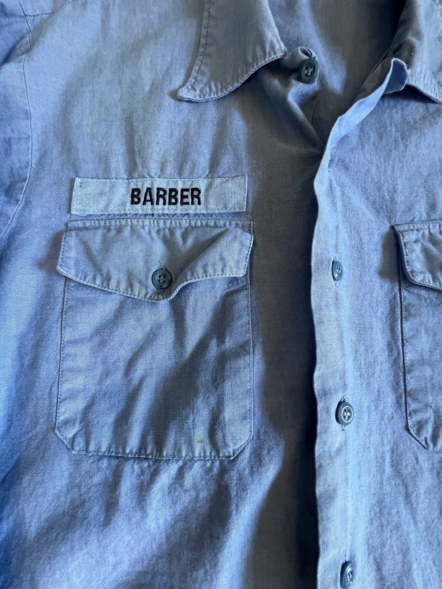 Vintage 70’s/80’s USN Type III Chambray Uniform Shirt Barber L
