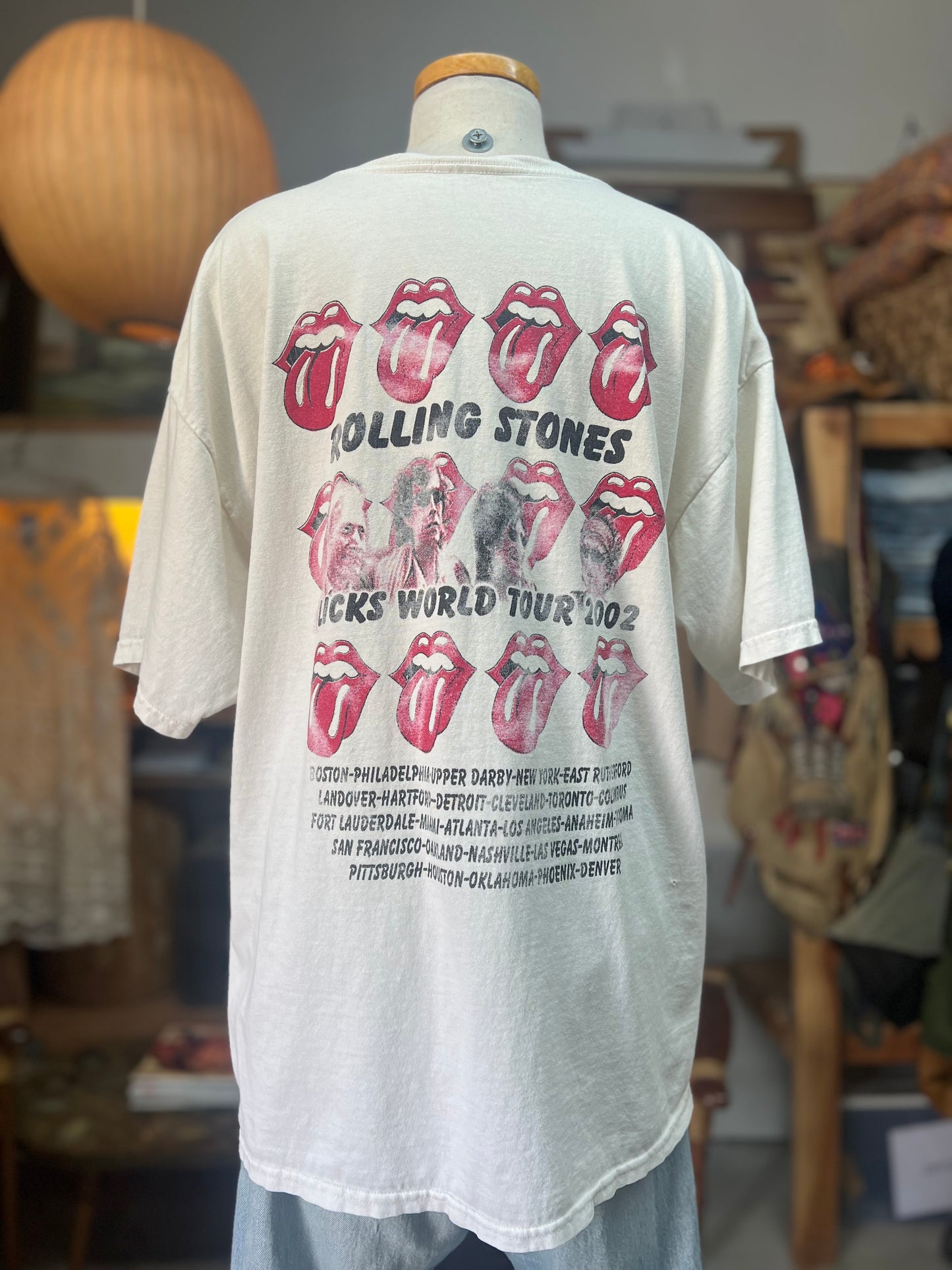 Vintage Rolling Stones Lick Tour 2002 Oversized Double Sided Tee