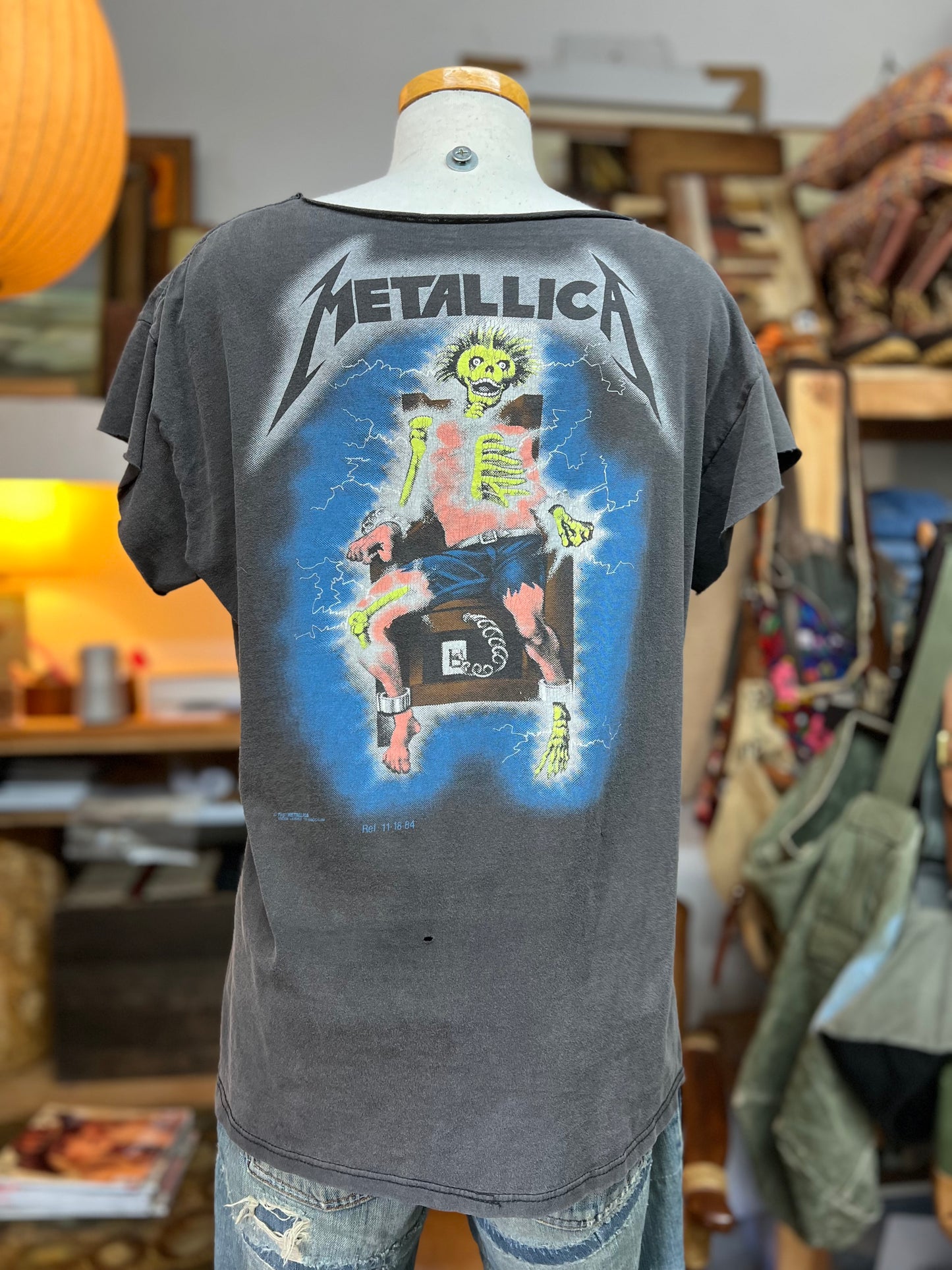 Vintage Metallica 1989 Ride The Lightening Tour Cut-Off Rock Tee
