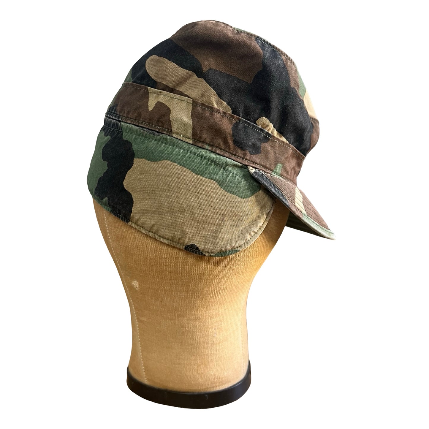 Vintage 1980’s Woodland Camouflage Military Hat Ear Flaps 7