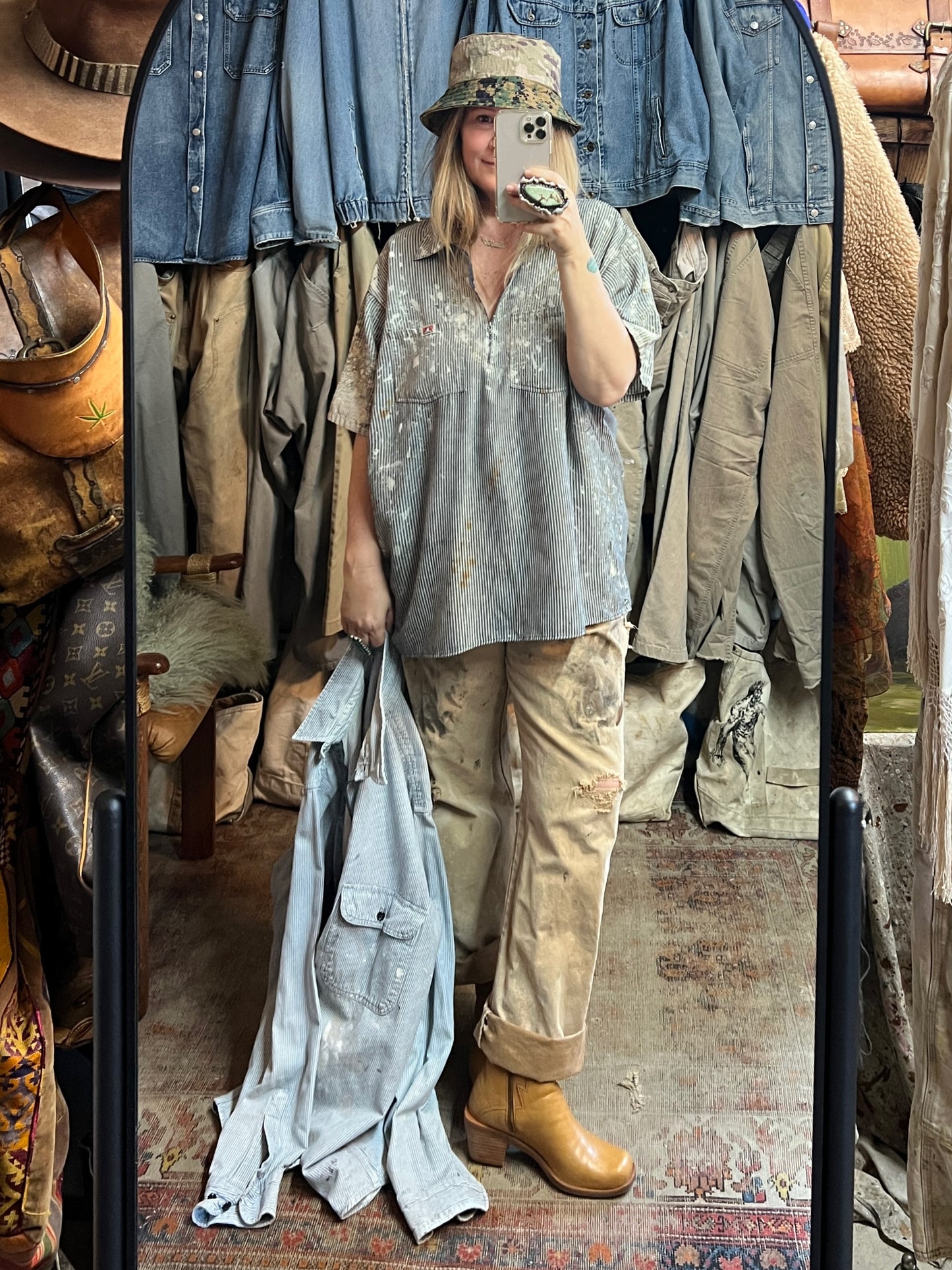 Vintage Heavily Distressed & Thrashed Dickies Canvas Carpenter Pants