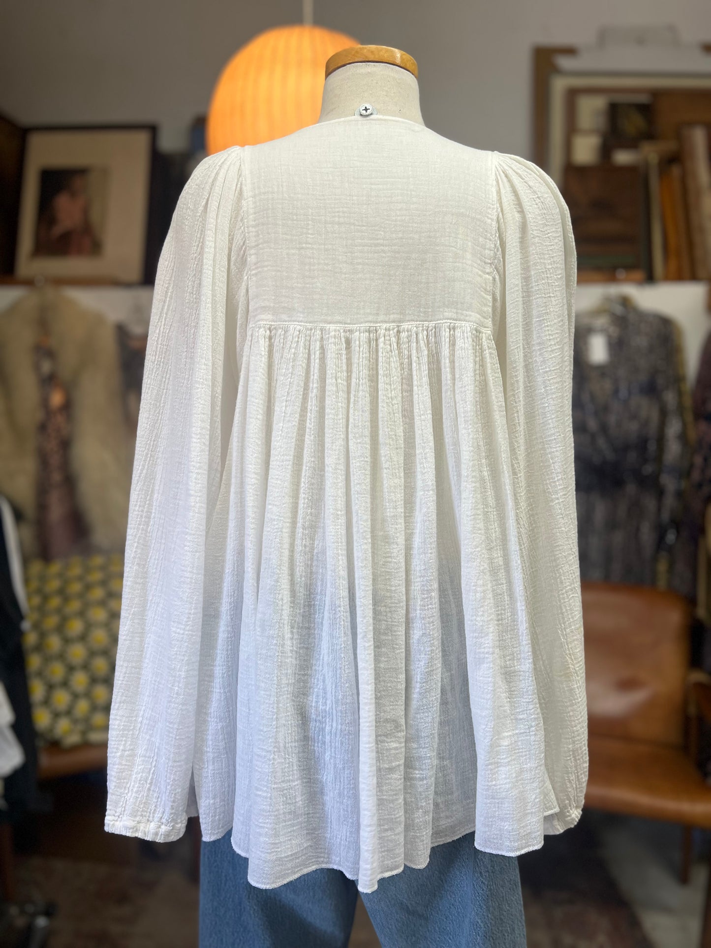 Rare Vintage 70’s Sheer Goddess Gauze Blouse L