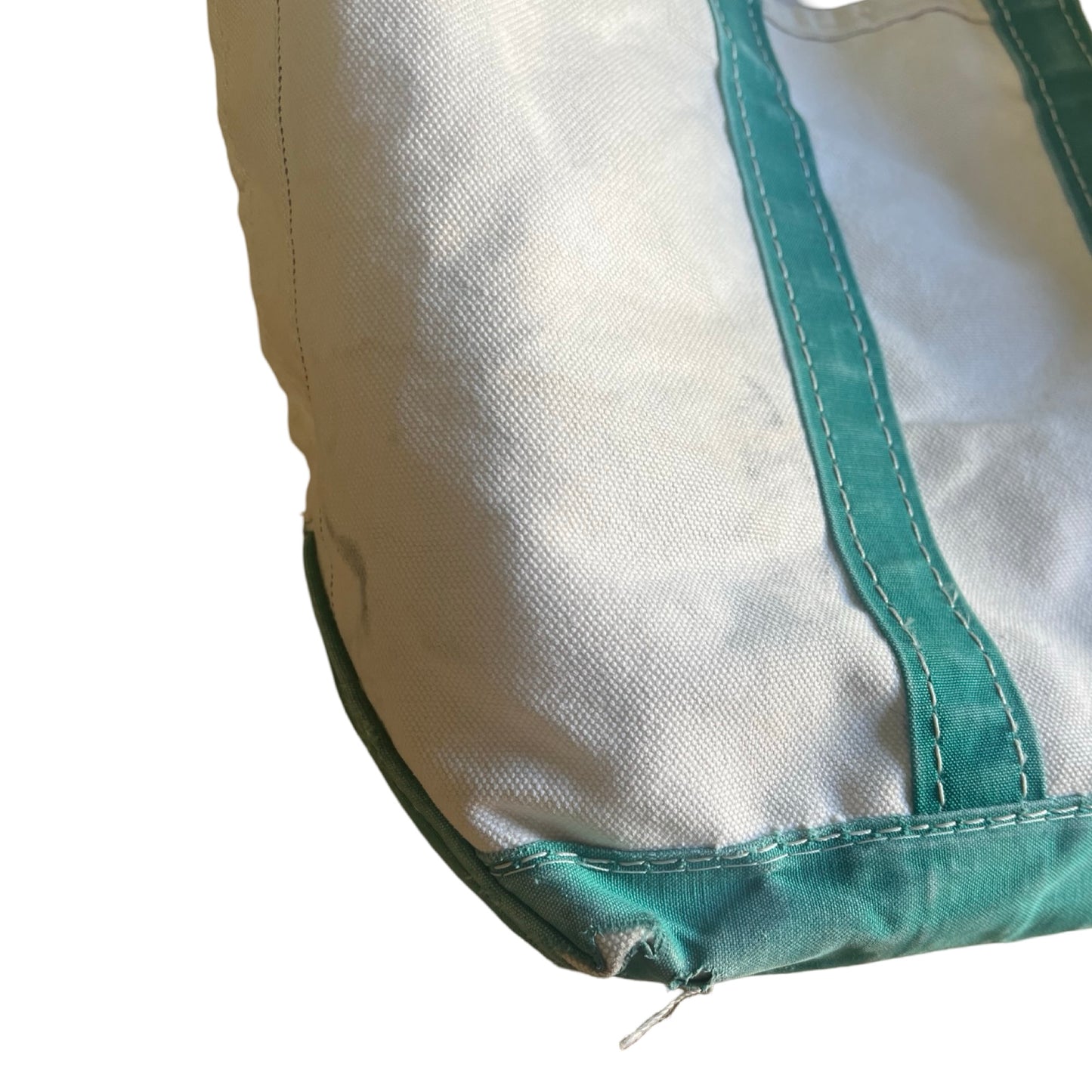 Vintage LL Bean Boat & Tote Small Distressed w/ Vintage Bandana Handle Repair