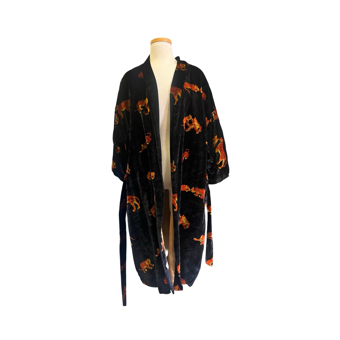 Rare Vintage 80’s Dunhill Velvet Tiger Print Robe Smoking Jacket