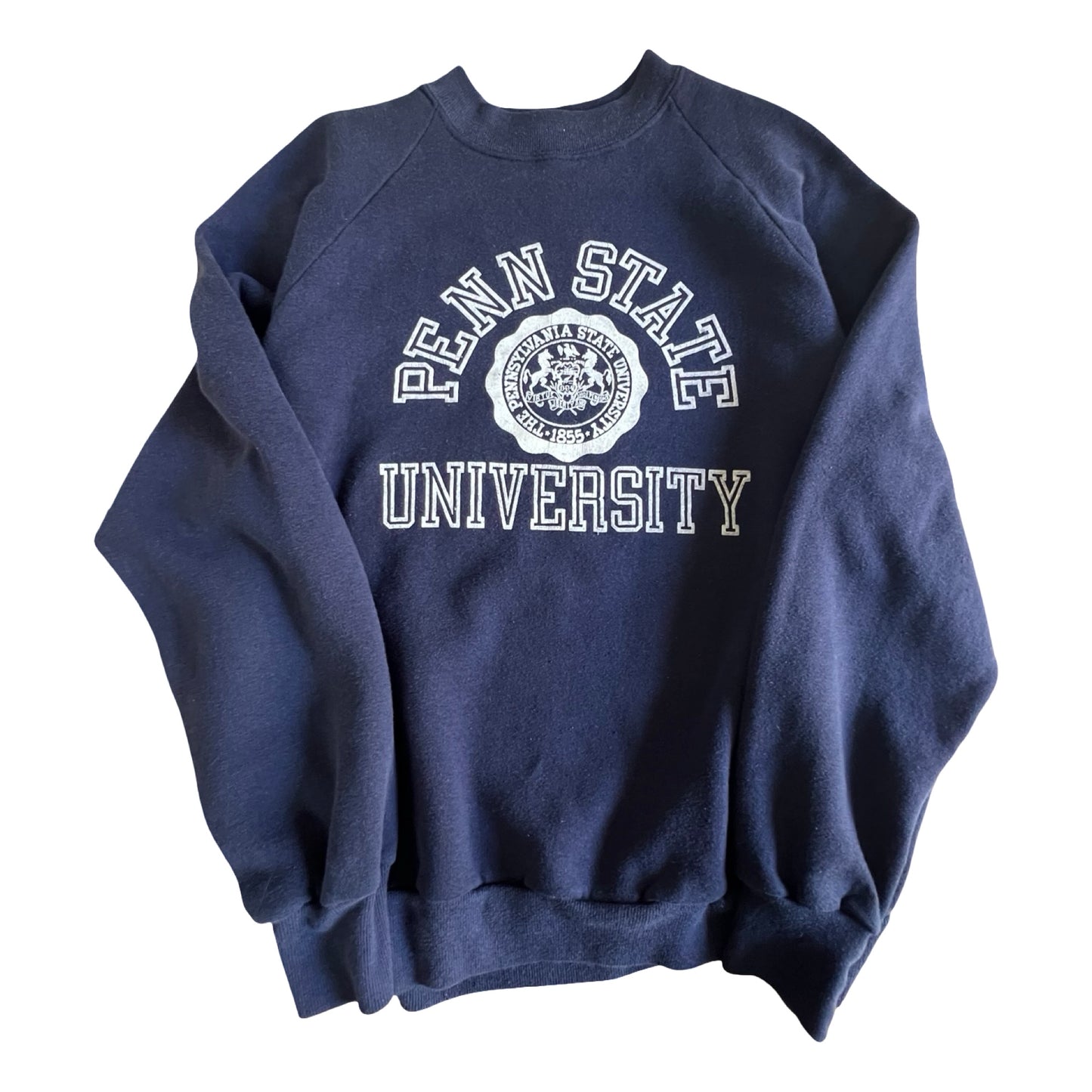 Vintage 80’s Flocked Penn State University Raglan Crewneck L/XL