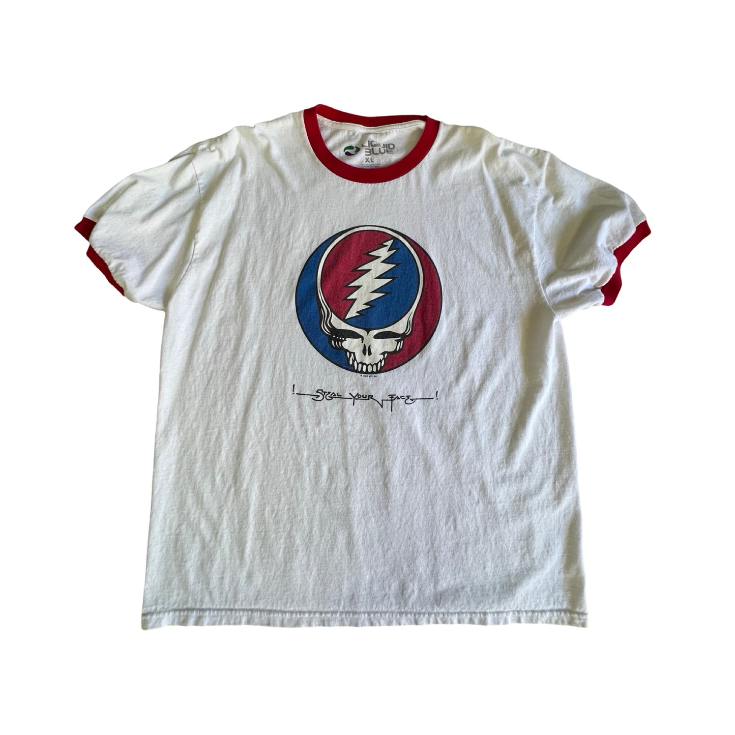 Vintage Grateful Dead Steal Your Face 2005 Ringer Tee Liquid Blue XL