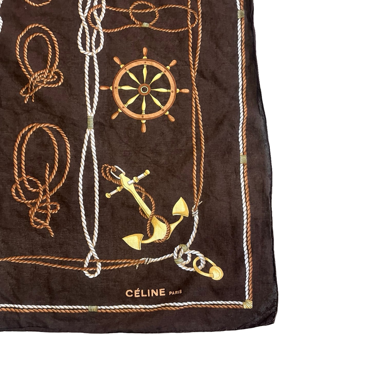 Vintage Celine Paris Nautical Theme Scarf