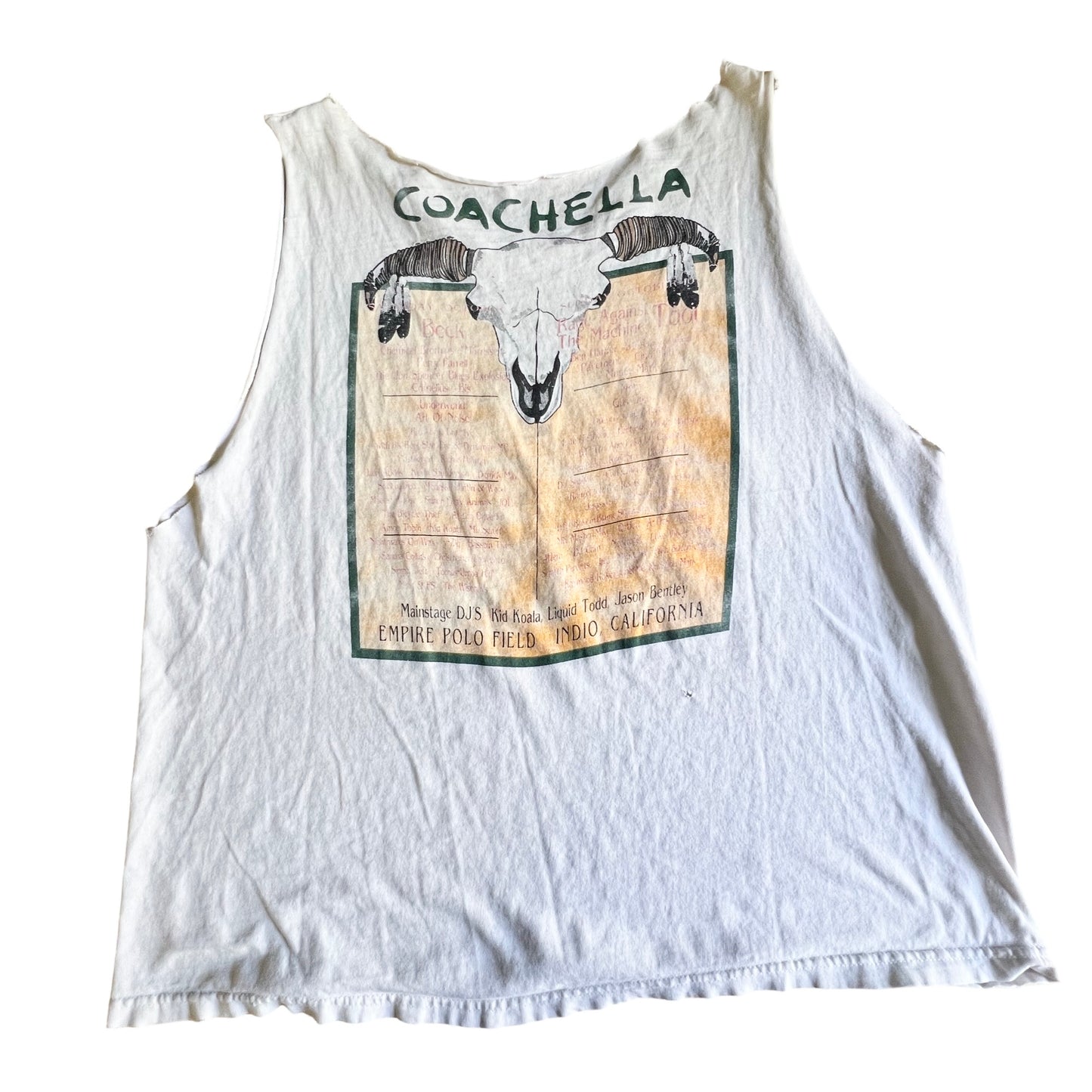 Super Rare Vintage Coachella Music Festival 1999 Cut Off T-Shirt Tank XL