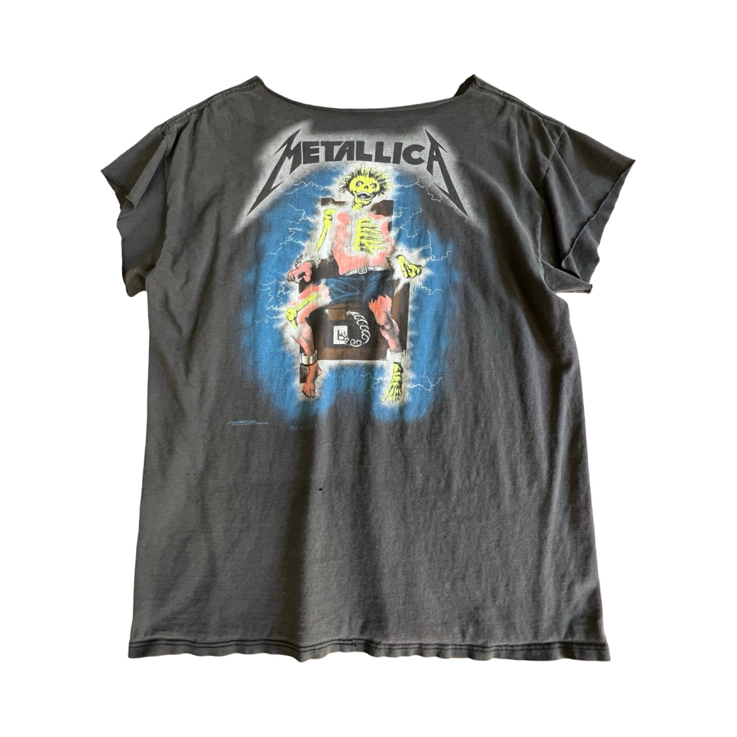 Vintage Metallica 1989 Ride The Lightening Tour Cut-Off Rock Tee