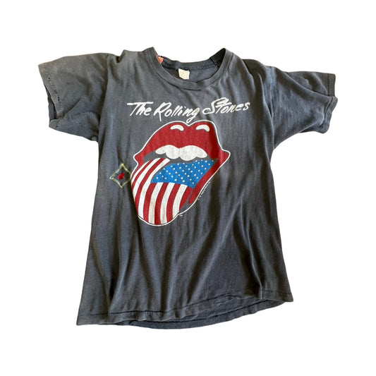 Vintage Rolling Stones 1981 North American Tour Tee Single Stitch Thrashed Repaired S