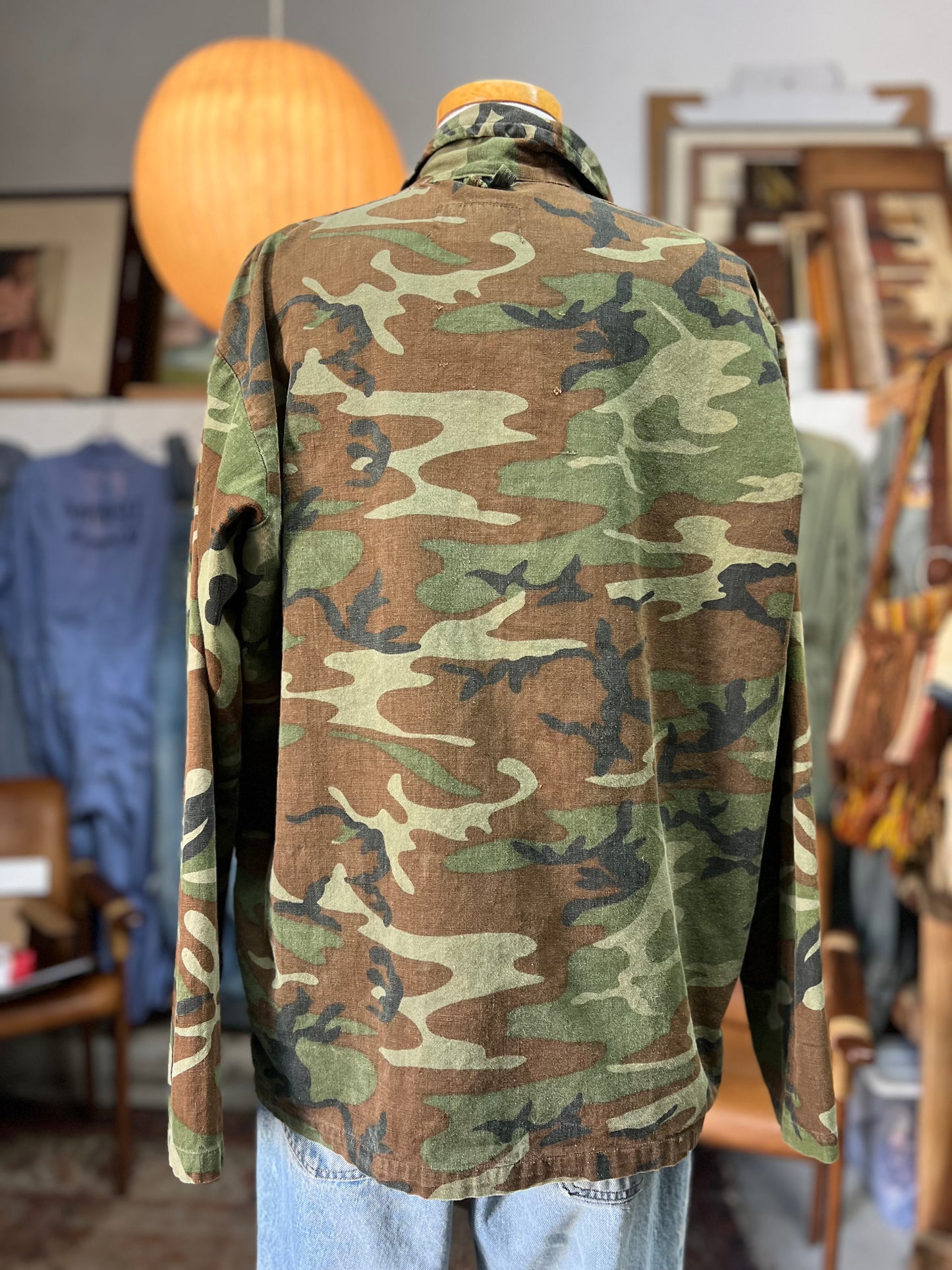 Vintage 1960’s Chief Camo Shirt Jacket Beautiful Fade Made In USA XL