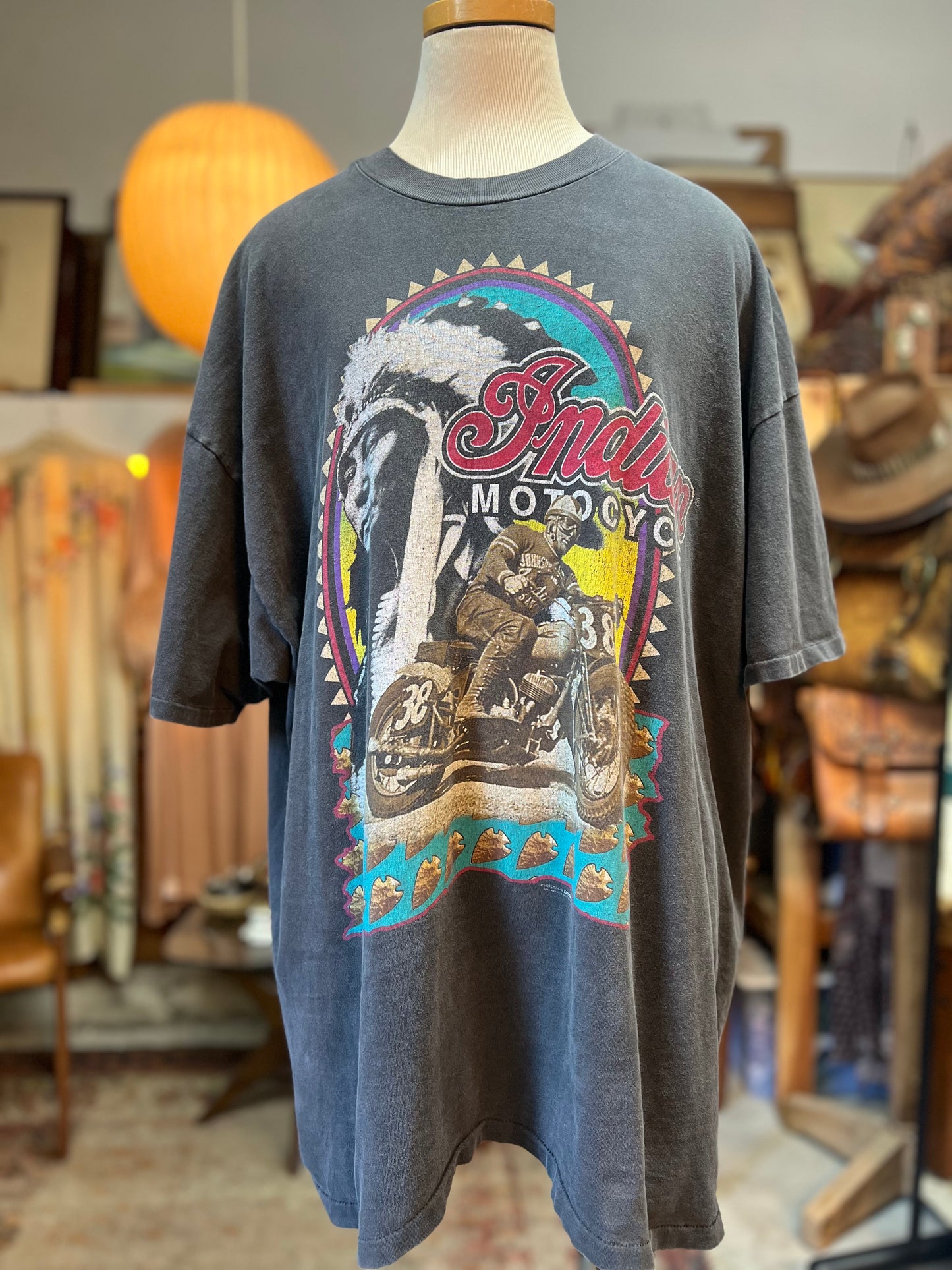 Vintage 1993 Single Stitch Oversized Indian Motocycle Tee XXXL