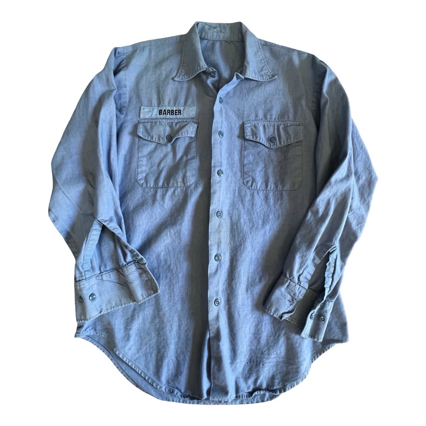 Vintage 70’s/80’s USN Type III Chambray Uniform Shirt Barber L