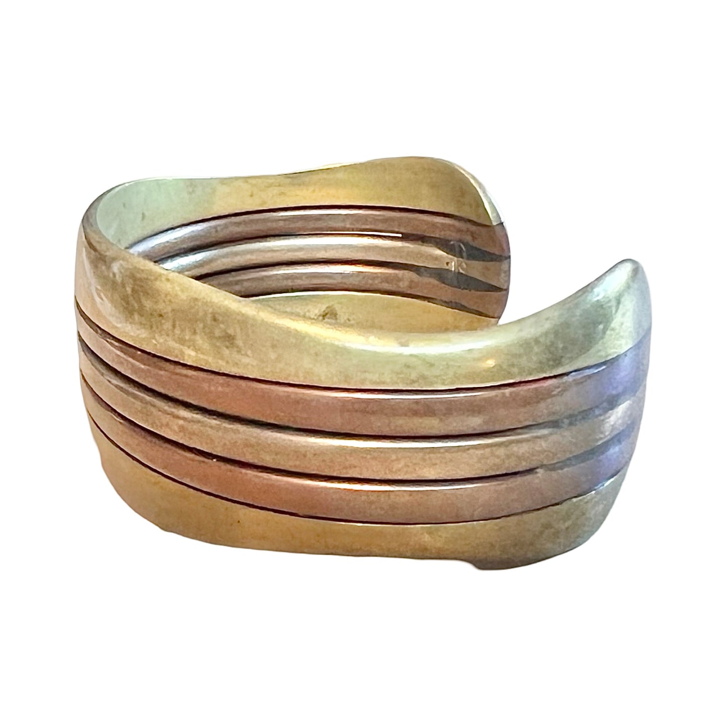 Vintage 1980’s Mixed Metal Brass & Copper Cuff