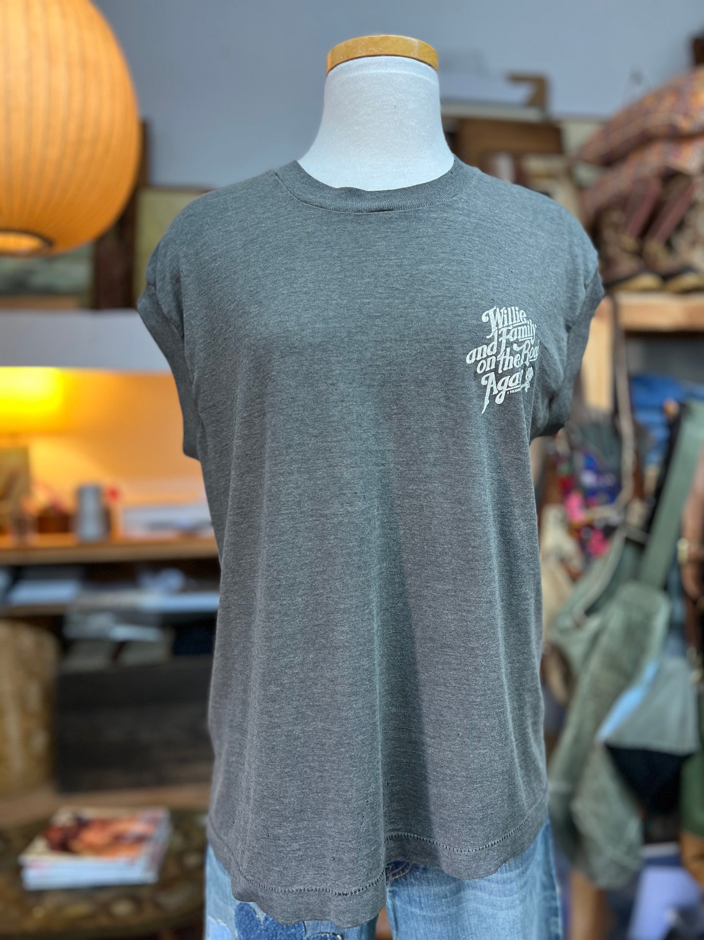 Vintage Willie Nelson & Family On The Road Again Single Stitch Muscle Tee