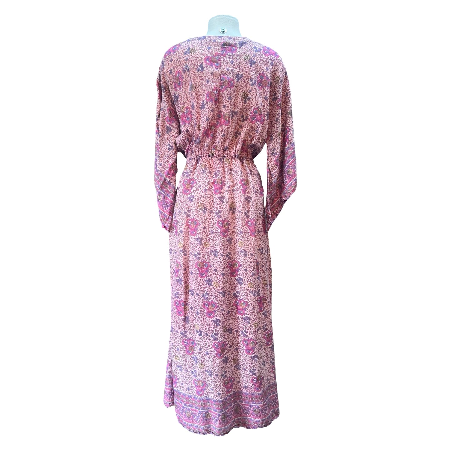 Rare Vintage 70’s Block Print Tie Waist Kimono Robe XL