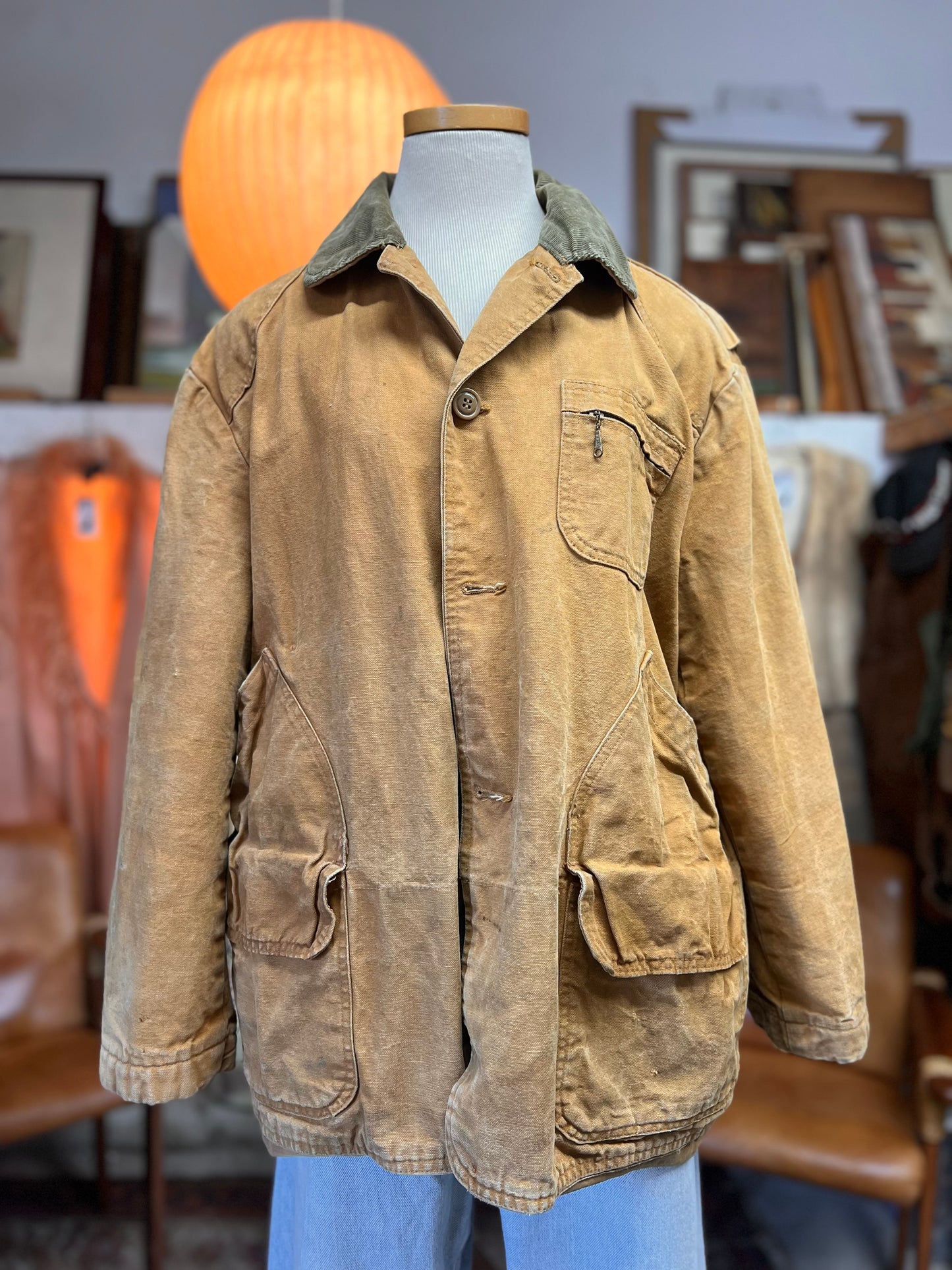 Vintage 1970’s/80’s LL Bean Heavy Canvas Heavily Distressed Duck Hunting Jacket XL