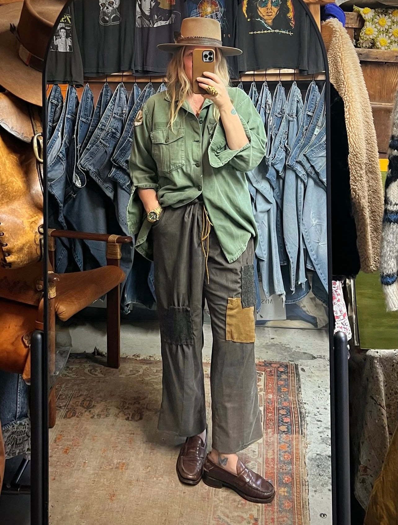 Vintage 1960’s Corduroy Chore Pants Original Wool Tweed Patches 40x28