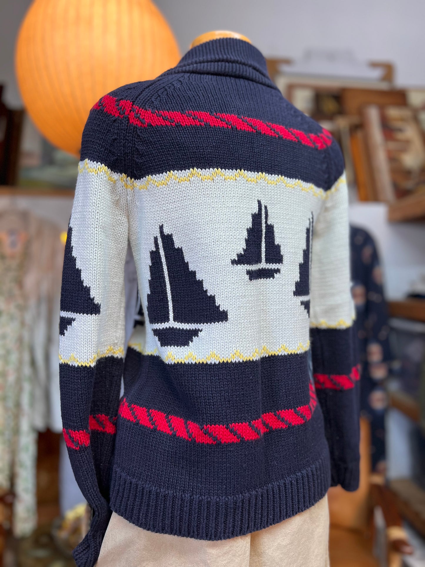 Vintage 90’s Sailboat Cardigan Liz Claiborne S
