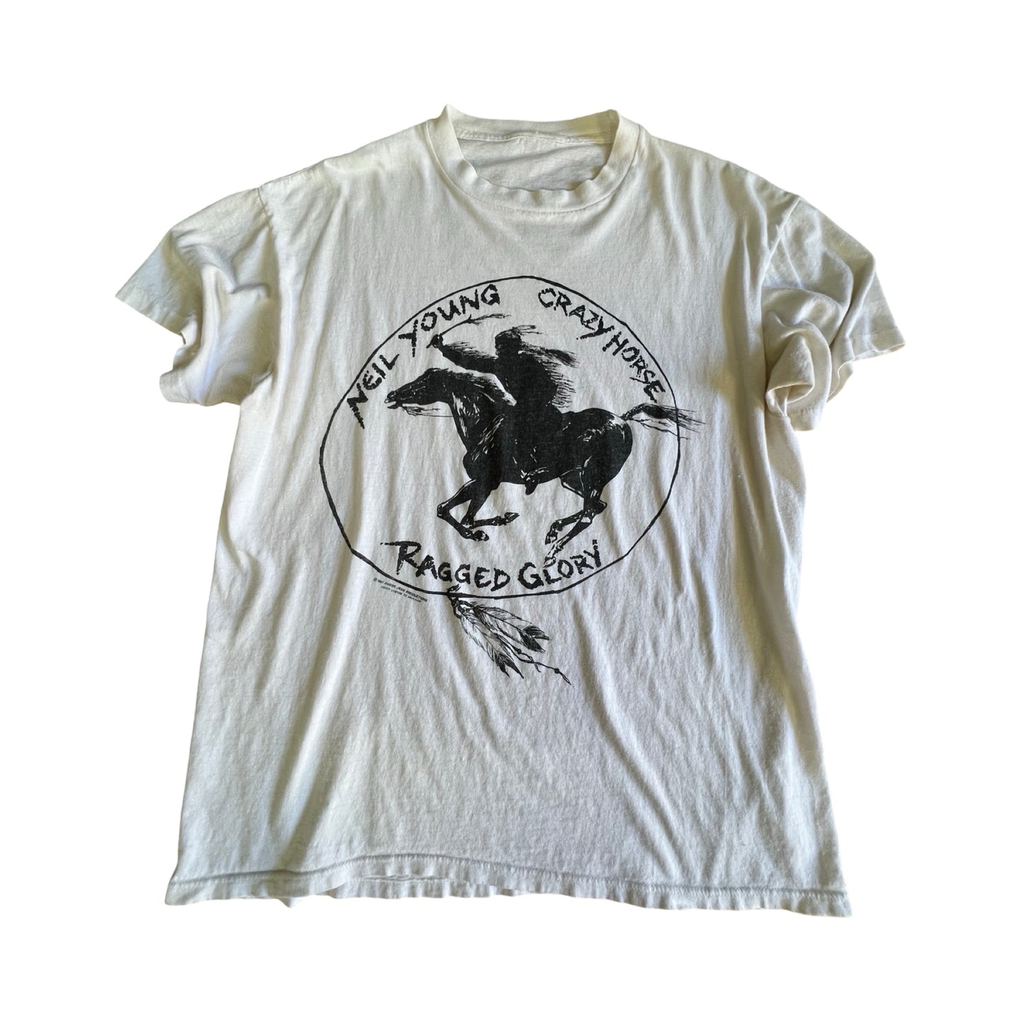 Vintage 1991 Neil Young Crazy Horse Ragged Glory Band Tee L/XL