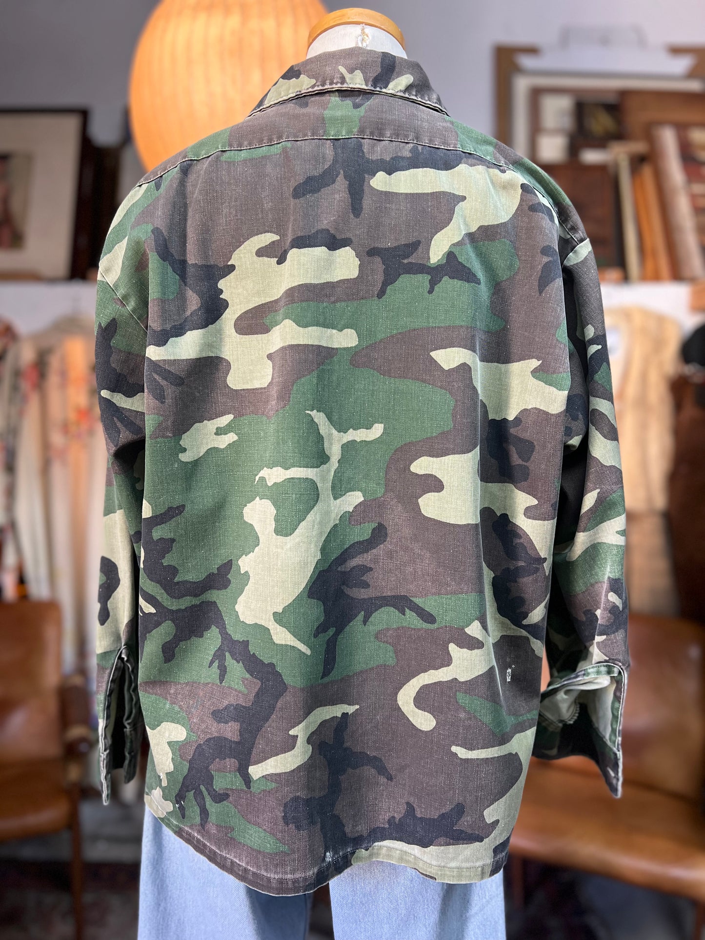 Vintage Dickies Worn & Distressed Camo Work Shirt XL