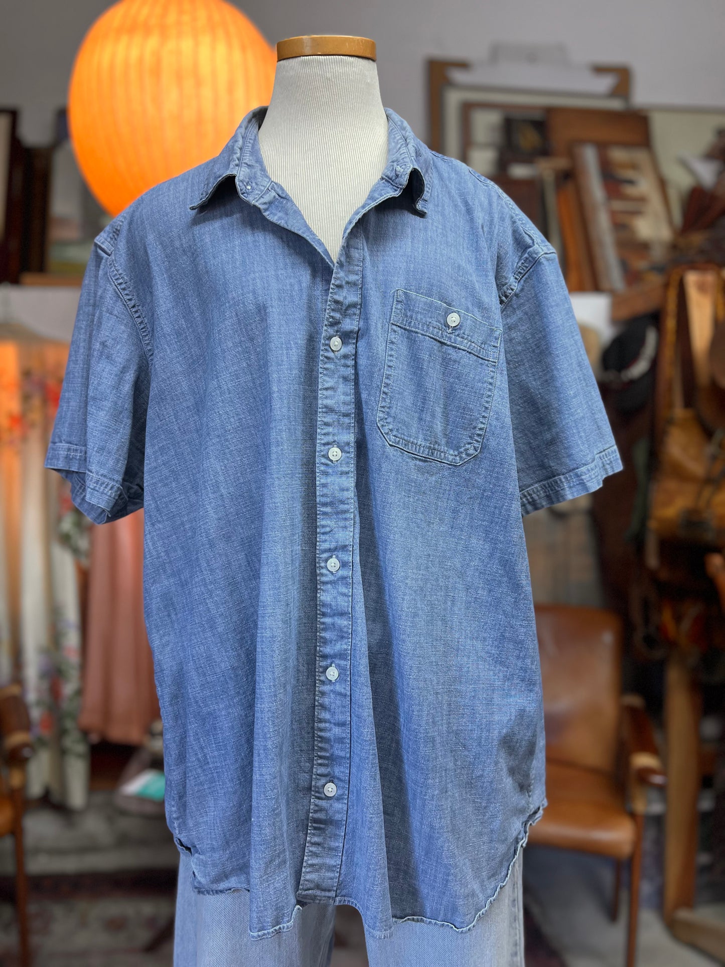 Vintage 90’s LL Bean Chambray S/S Shirt XXL